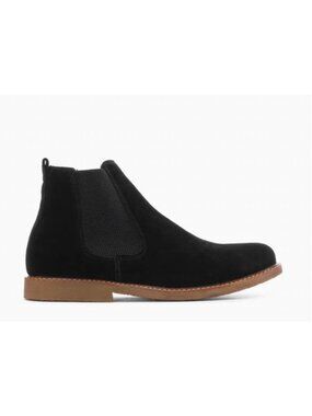 NWB Leor Mens Darwin Short Boot Black Suede Leather Size US 12 EU 46 $70 [jb]
